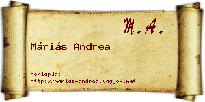 Máriás Andrea névjegykártya